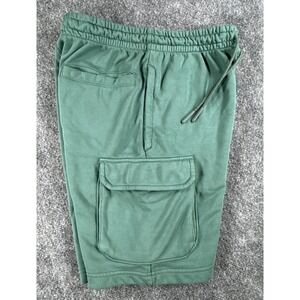 LCKR Mens Small Cargo Knit Shorts Green Elastic Waist Drawstring NWOT